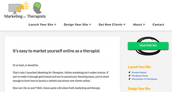 marketing for therapists website