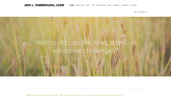 LCSW social worker therapy website examples