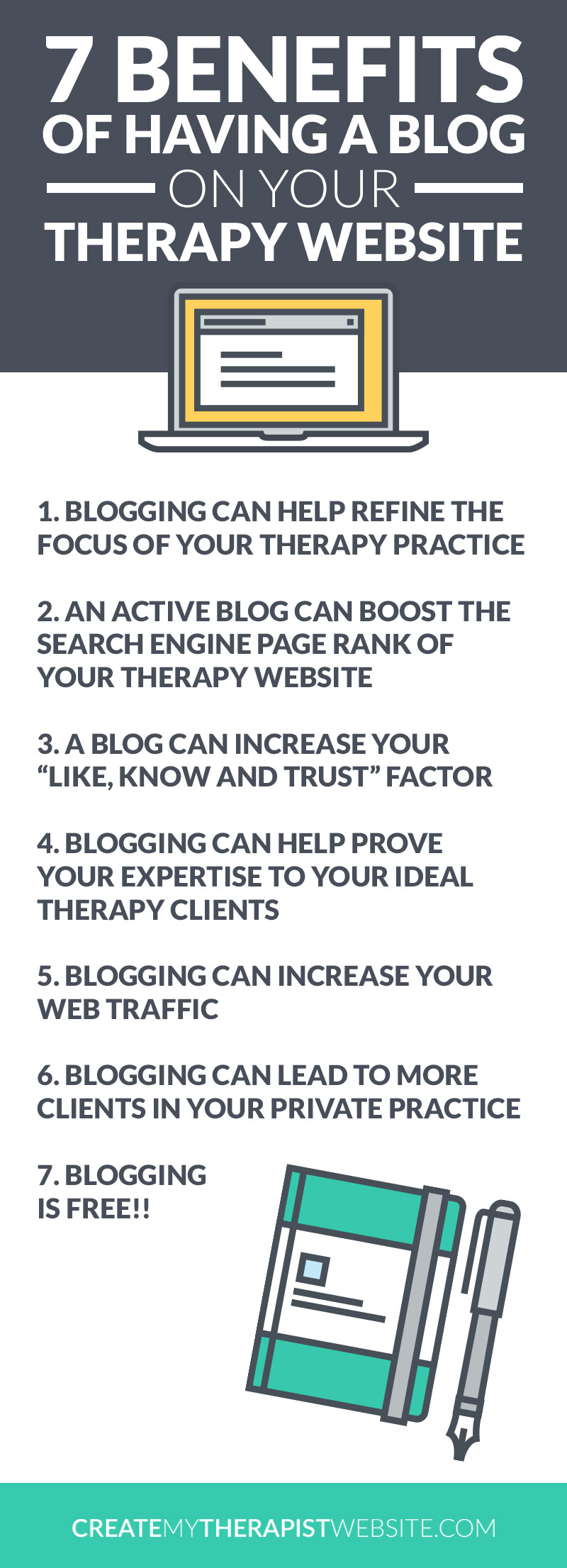 With all the talk out there about “content marketing” and blogging, it’s really important to know if starting a private practice blog is right for you and your website. In this post we’ll talk about the benefits of blogging and determine if this marketing strategy is right for you and your therapy practice.