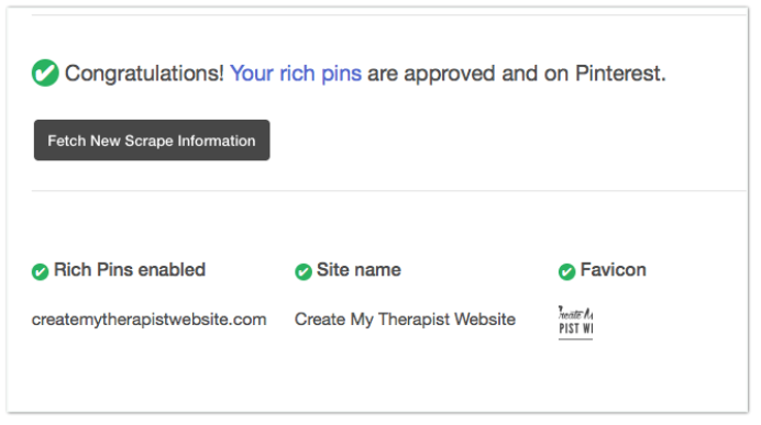 rich pin pinterest validated