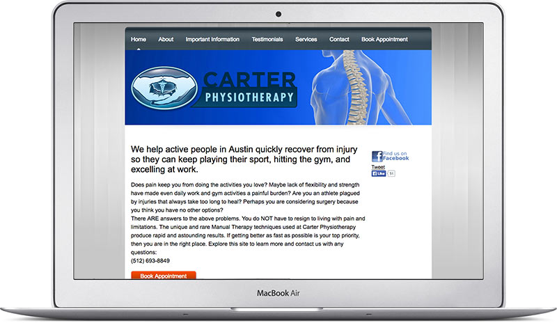 carter physiotherapy old homepage