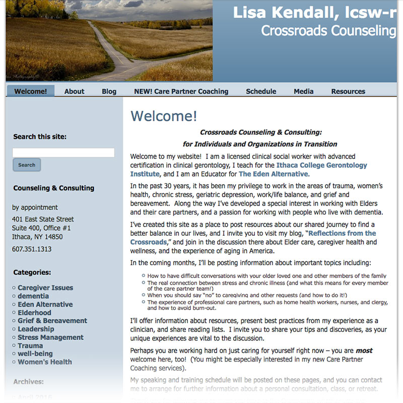 Lisa Kendall therapy website