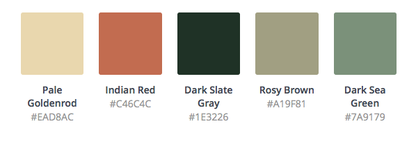 therapy website color palette example