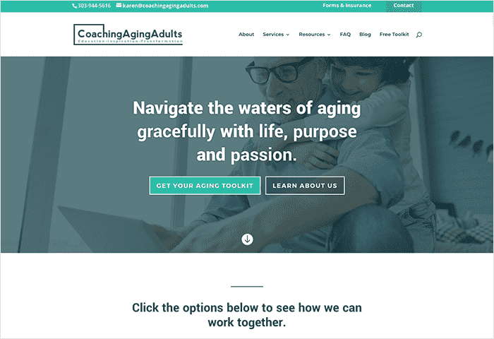 private practice website aging adults