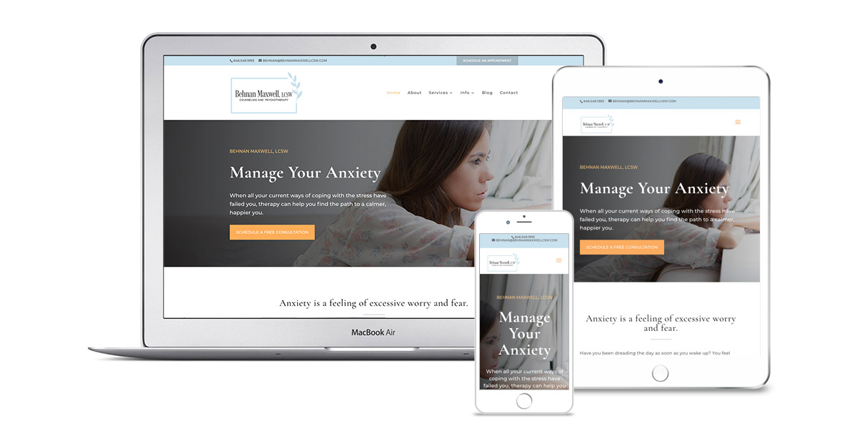 Therapy Website Responsive Design Devices