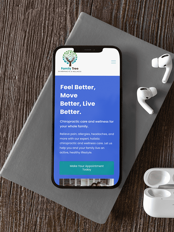 Chiropractor website design on iphone