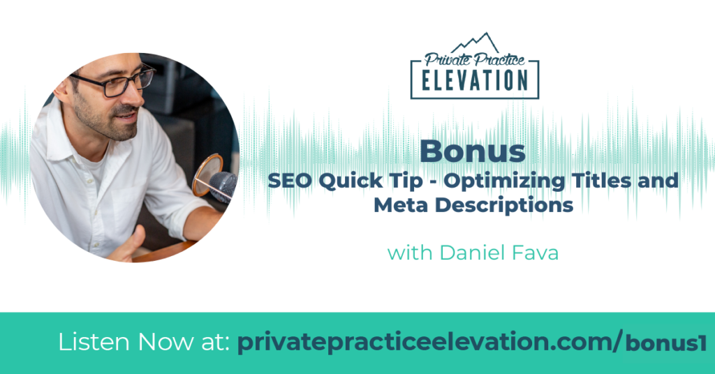 Learn how to craft meta descriptions in this podcast episode about SEO.